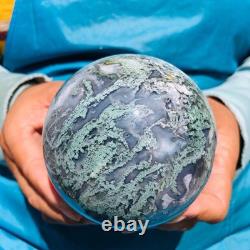 2 pieces 4.35LB Natural Water Grass Agate Ball Quartz Crystal Specimen 2106