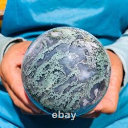 2 pieces 4.35LB Natural Water Grass Agate Ball Quartz Crystal Specimen 2106