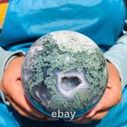 2 pieces 4.35LB Natural Water Grass Agate Ball Quartz Crystal Specimen 2106