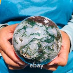 2 pieces 4.35LB Natural Water Grass Agate Ball Quartz Crystal Specimen 2106