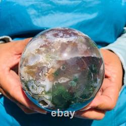 2 pieces 4.35LB Natural Water Grass Agate Ball Quartz Crystal Specimen 2106