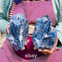 2 pieces 4.88LB Natural Blue Crystal Kyanite Rough Gem mineral Specimen 1899