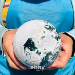 2 pieces 5.83LB Natural Water Grass Agate Ball Quartz Crystal Specimen 2088