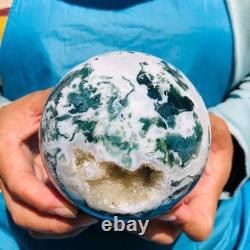 2 pieces 5.83LB Natural Water Grass Agate Ball Quartz Crystal Specimen 2088