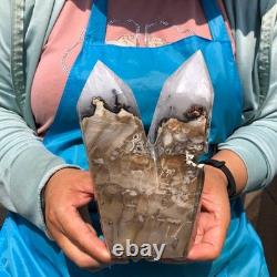 2 pieces 6.33LB Natural Volcanic agate multiple pointed pillars healing 2227
