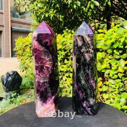 2 pieces 6.79LB Natural Fluorspar Quartz Crystal Obelisk Energy Column 1338