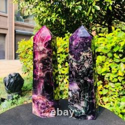 2 pieces 6.79LB Natural Fluorspar Quartz Crystal Obelisk Energy Column 1338