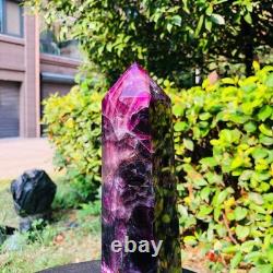 2 pieces 6.79LB Natural Fluorspar Quartz Crystal Obelisk Energy Column 1338