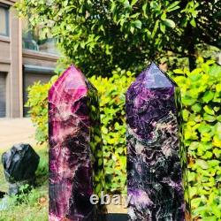 2 pieces 6.79LB Natural Fluorspar Quartz Crystal Obelisk Energy Column 1338