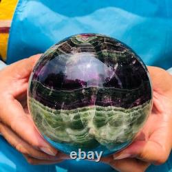2 pieces 7.12LB Natural Beautiful Fluorite Energy Crystal Ball Healing 1308