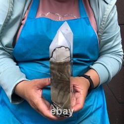 2 pieces 7.34LB Natural Volcanic agate column multiple pointed crystal 2220