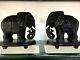 2 Pieces Natural Obsidian Carved Elephant Crystal Healing Crafts Distinctive