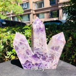 2piec6.11LB Natural dreamy amethyst quartz crystal multiple pointed columns 1167
