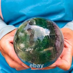 2piec 4.4LB Natural Beautiful Fluorite Energy Magic Ball Reiki Healing 892