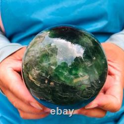 2piec 4.4LB Natural Beautiful Fluorite Energy Magic Ball Reiki Healing 892
