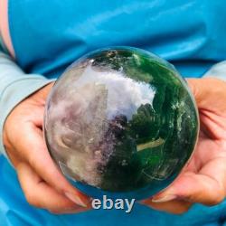 2piec 4.4LB Natural Beautiful Fluorite Energy Magic Ball Reiki Healing 892