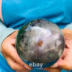 2piec 4.4LB Natural Beautiful Fluorite Energy Magic Ball Reiki Healing 892