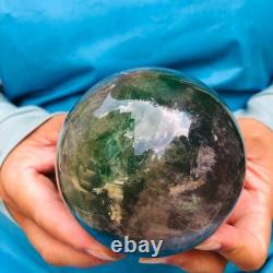 2piec 4.4LB Natural Beautiful Fluorite Energy Magic Ball Reiki Healing 892