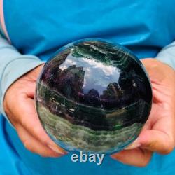 2piec 4.77LB Natural Beautiful Fluorite Energy Magic Ball Reiki Healing 890