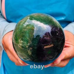 2piec 4.77LB Natural Beautiful Fluorite Energy Magic Ball Reiki Healing 890