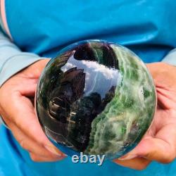 2piec 4.77LB Natural Beautiful Fluorite Energy Magic Ball Reiki Healing 890