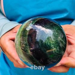 2piec 4.77LB Natural Beautiful Fluorite Energy Magic Ball Reiki Healing 890
