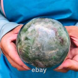 2piec 4.77LB Natural Beautiful Fluorite Energy Magic Ball Reiki Healing 890