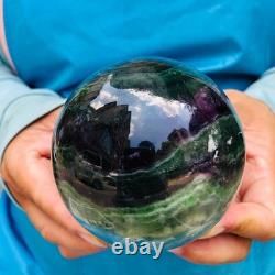 2piec 4.77LB Natural Beautiful Fluorite Energy Magic Ball Reiki Healing 890