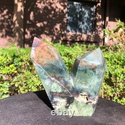 2piec 5.14LB Natural Ocean Jasper column multiple pointed quartz crystal 1180