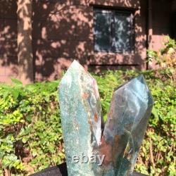 2piec 5.14LB Natural Ocean Jasper column multiple pointed quartz crystal 1180