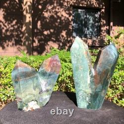 2piec 5.14LB Natural Ocean Jasper column multiple pointed quartz crystal 1180