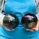 2piec 5.87lb Natural Beautiful Fluorite Energy Magic Ball Reiki Healing 886