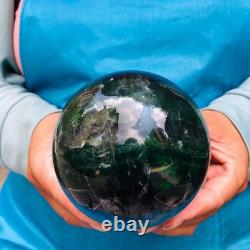 2piec 5.87LB Natural Beautiful Fluorite Energy Magic Ball Reiki Healing 886