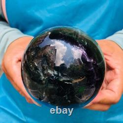 2piec 5.87LB Natural Beautiful Fluorite Energy Magic Ball Reiki Healing 886