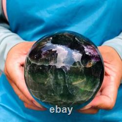 2piec 5.87LB Natural Beautiful Fluorite Energy Magic Ball Reiki Healing 886