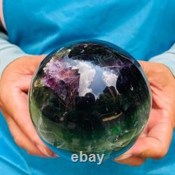 2piec 5.87LB Natural Beautiful Fluorite Energy Magic Ball Reiki Healing 886