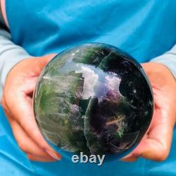 2piec 5.87LB Natural Beautiful Fluorite Energy Magic Ball Reiki Healing 886