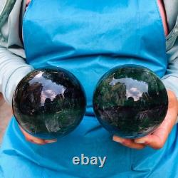 2piec 6.2LB Natural Beautiful Fluorite Energy Magic Ball Reiki Healing 882