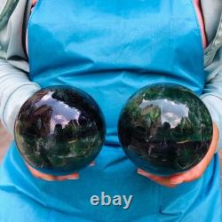 2piec 6.2LB Natural Beautiful Fluorite Energy Magic Ball Reiki Healing 882