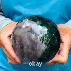 2piec 6.2LB Natural Beautiful Fluorite Energy Magic Ball Reiki Healing 882