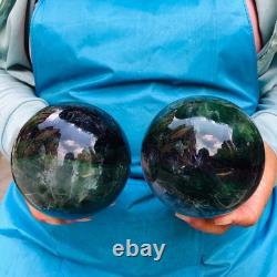 2piec 6.2LB Natural Beautiful Fluorite Energy Magic Ball Reiki Healing 882