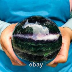 2piec 6.79LB Natural Beautiful Fluorite Energy Magic Ball Reiki Healing 877
