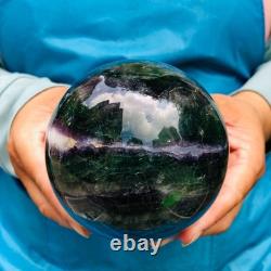 2piec 6.79LB Natural Beautiful Fluorite Energy Magic Ball Reiki Healing 877