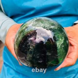 2piec 7.26LB Natural Beautiful Fluorite Energy Magic Ball Reiki Healing 881