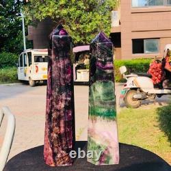 2piec 7.87LB Natural Fluorite crystal Hexagonal point Column Healing Reiki 1334
