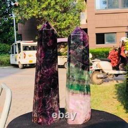 2piec 7.87LB Natural Fluorite crystal Hexagonal point Column Healing Reiki 1334