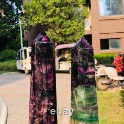 2piec 7.87LB Natural Fluorite crystal Hexagonal point Column Healing Reiki 1334