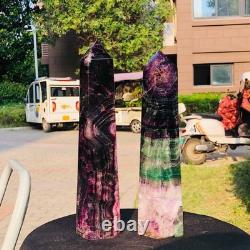 2piec 7.87LB Natural Fluorite crystal Hexagonal point Column Healing Reiki 1334