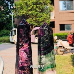 2piec 7.87LB Natural Fluorite crystal Hexagonal point Column Healing Reiki 1334