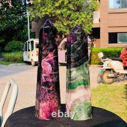 2piec 7.87LB Natural Fluorite crystal Hexagonal point Column Healing Reiki 1334
